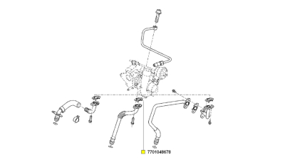 Garnitura Metal Retur Turbocompresor motor 1.5dci Dacia Logan 2010-2018, Duster, Dokker, Lodgy, Sandero 2008-2018; NISSAN INTERSTAR PRIMASTAR OPEL MOVANO VIVARO RENAULT ESPACE GRAND KANGOO LAGUNA MASTER MEGANE SCENIC TRAFIC, 7701048678,  piesa originala O