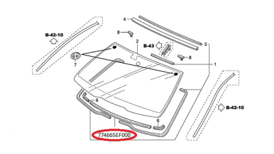 Garnitura Parbriz Inferior Honda 77466SEF000