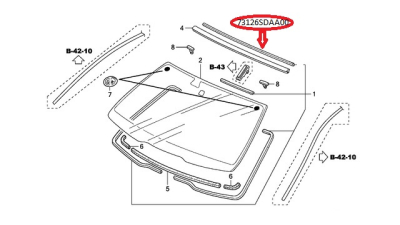Garnitura Superioara Parbriz Honda 73126SDAA00