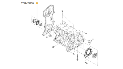 Garnitura Turnanta Simering Arbore Cotit 50x81x11,5 mm OPEL MOVARO B, VIVARO; RENAULT ESPACE IV, KOLEOS, LAGUNA, LATITUDE, MASTER, MEGANE, SCENIC, TRAFIC, VEL SATIS motor 2.0CDTI/2.3CDTI, 7701476858,  piesa originala OE