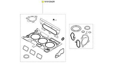 Set Garnituri Motor 0.9 TCE DACIA LOGAN II 2012-, LOGAN MCV II, SANDERO II; RENAULT CAPTUR I, CLIO IV motorizare 0.9 Tce, 101012042R,  piesa originala OE