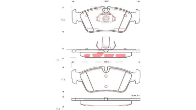 Placute frana BMW Seria 3 E36 E46 TRW grosime 17.8 mm , punte fata