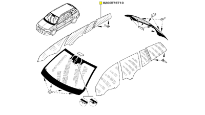Geam fix Custode spate partea dreapta Renault Megane II 2002-2008 Combi/Estate/Break, Grandtour in nuante;, 8200576710,  piesa originala OE