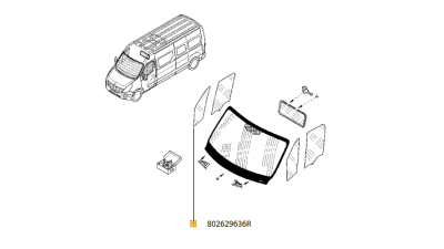 Geam Fix usa fata dreapta Renault Master III 2007-2018, 802629636R,  piesa originala OE