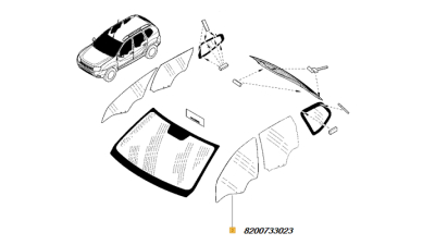 Geam usa Fata Dacia Duster 2010- partea Stanga, 8200733023,  piesa originala OE