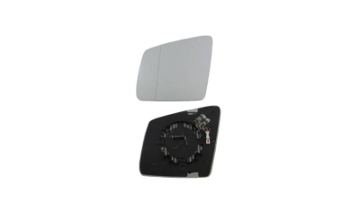 Geam oglinda exterioara cu suport fixare Mercedes Clasa G (W461/463) 2012-09.2018, Clasa Glk (X204), 10.2008-12.2015; Clasa Gl (X164), 2011-06.2012; Clasa Gl (X166), 06.2012-12.2015, Stanga, incalzit; sticla asferica; geam cromat; 4 pini