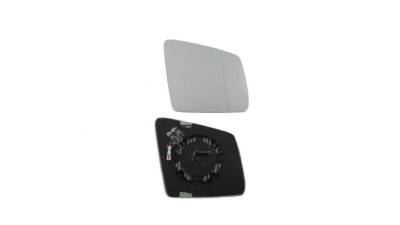 Geam oglinda exterioara cu suport fixare Mercedes Clasa Ml (W164), 2010-11.2011; Clasa Ml (W166), 11.2011-09.2015; Clasa R (V251), 04.2010-2015, partea Dreapta, incalzit; sticla asferica; geam cromat; 4 pini, Aftermarket