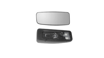 Geam oglinda exterioara cu suport fixare Mercedes Sprinter 209-524, 2009-2018, Sprinter W910, 2018-, Vw Crafter (2e), 2009-04.2017, Stanga, incalzita; panoramica; cromat; inferior; fixare rotunda