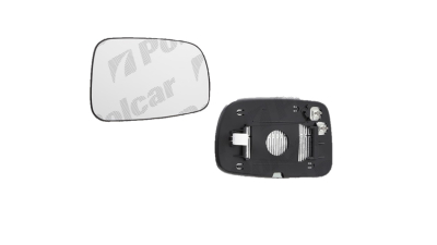 Geam oglinda exterioara cu suport fixare Toyota Corolla Verso (Zer/Zze), 06.2004-03.2009, partea Dreapta, incalzit; sticla convexa; geam cromat, Aftermarket