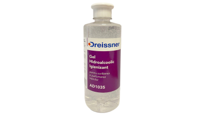 Gel dezinfectant hidroalcoolic igienizant pentru maini Dreissner 500ml , cu Aloe Vera si  Vitamina E;  alcool min. 70 %