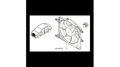 Gmv (Electroventilator) DACIA LOGAN 2007-2012, LOGAN EXPRESS, LOGAN MCV 2007-, SANDERO 2008-2012; motor 14/1.6MPI modele Cu AC (Euro4), 6001550769,  piesa originala OE
