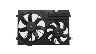 GMV radiator Electroventilator Skoda Octavia 2 Yeti Superb 2008- Vw Golf 5 Golf 6 Cady 3 Eos Passat 2005- Jetta 3 4 Touran 1T Scirocco Audi A3 8P , diametru 360/290mm