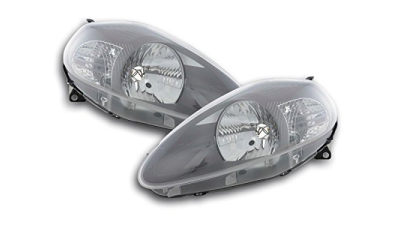 Far Fiat Punto Grande (199) Abarth 09.2005-10.2008 Depo partea Stanga, cu rama neagra, tip bec H4, reglaj electric