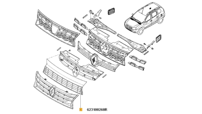 Grila Calandru Radiator Dacia Duster 2010-2012 Negru