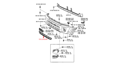 Grila Centrala Bara Fata Toyota 5311242030