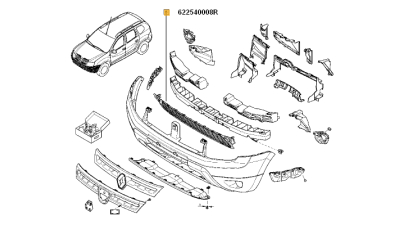 Grila Centrala (Inferioara) Bara Fata Dacia Duster 2010-2012