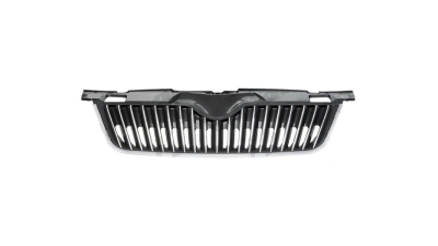 Grila radiator Skoda Fabia (5J), 04.2010-03.2015, Roomster/Praktik (5J2), 04.2010- crom/negru/crom, 691605-2, tuning