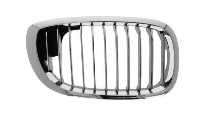 Grila radiator Bmw Seria 3 (E46), Coupe/Cabrio 03.2003-09.2006, dreapta, crom/crom/negru, 51137064318, 201105-2