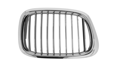 Grila radiator Bmw Seria 5 E39, 2000-06.2004, dreapta, crom/negru, 51137005838, 201605-2