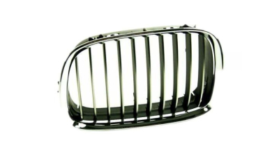 Grila radiator Bmw Seria 5 (E39), 01.1996-1999, stanga, crom/crom/negru, 51138159315, 201615-1