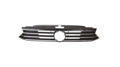 Grila radiator, masca fata Vw Passat (B8), 08.2014-, parte montare centrala, crom/negru/crom, vopsita negru, 95D305-2, Aftermarket