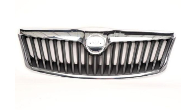 Grila radiator Skoda Octavia 2 Sedan, Combi 1Z 10.2008-12.2013 , masca completa cu element cromat fara emblema , Facelift 1Z0853661A