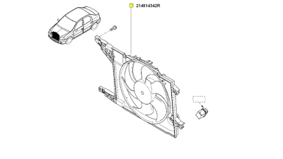 Grup Motoventilator GMV DACIA LOGAN 05.2011-2012, Sandero 05.2011-2012, 214814342R,  piesa originala OE