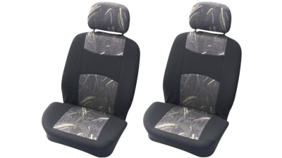 Huse scaune auto Classic , set huse scaune Fata 4 piese (2huse scaune+2huse tetiere) , Negru/ Gri 