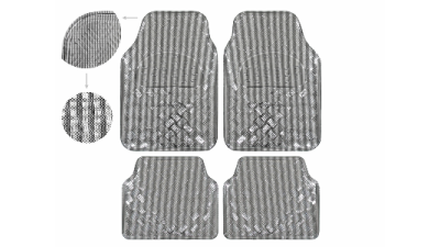 Covorase auto imitatie aluminiu Carbon, model universal 4buc