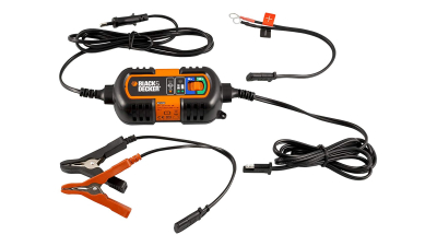 Incarcator acumulator auto Black Decker 6V/12V cu indicator de incarcare si 2 sisteme de conectare si incarcare
