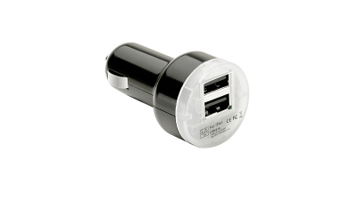 Incarcator auto Sumex pentru USB de la priza auto 12V DC cu 2 iesirii de 1A si 2.1A pt. diverse aplicatii Negru