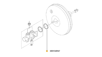 Inel servofrana - Pompa Centrala Frana 0 - 46.5x41.5x2.5mm Dacia Logan 2004-2012, Sandero 2008-03.2010; Duster 2010-; garnitura, 6001548947,  piesa originala OE