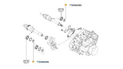 Inel de oprire de la rulment planetara motor 15 dci DACIA LOGAN 2004-2018, SANDERO 2008-2018; Lodgy, Dokker, NISSAN INTERSTAR, PRIMASTAR; OPEL MOVANO, VIVARO A; RENAULT AVANTIME, CLIO. 7703066381,  piesa originala OE