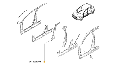 Intaritura Stalp Mijloc Dreapta Dacia Logan 2004-2008; Sandero 2008-2012