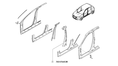 Intaritura Stalp Mijloc Stanga Dacia Logan 2004-2008; Sandero 2008-2012