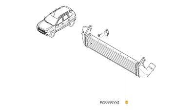 Radiator Intercooler Dacia Duster 2010-2018 Motorizare 1.5dci, 656x105x80mm, original OEM 8200880552