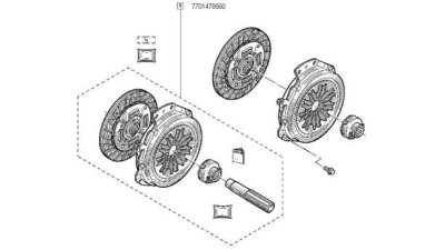 Kit Ambreiaj Cu Rulment (200mm) Dacia Papuc 1304-1307 1.9d; Solenza 1.9diesel ; Opel Arena; Renault Clio Ii, Kangoo, Kangoo Express, Megane I, Megane I Classic, Megane Scenic, Trafic 1.9d 01.96-
