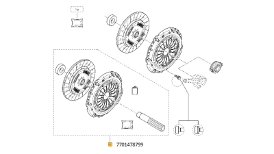 Set ambreiaj Dacia Sandero 1 (SD) 11.2008-; Renault Clio 2 (BB) 06.2005-12.2010, Symbol (LB) 06.2005-, Twingo 2 03.2007-, 1.5 dCi, Original, 7701478799