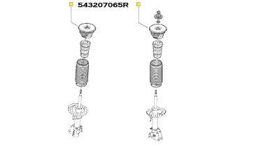 Rulment sarcina suport arc, flansa Amortizor Fata OPEL MOVANO B 2010-; RENAULT MASTER III 2010-, Nissan NV400, Stanga/Dreapta, 1 buc. 543207065R,  piesa originala OE