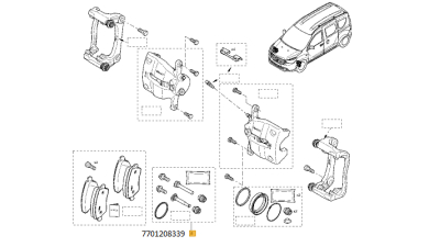 Set Reparatie Etrier , Suruburi Dacia Dokker, Duster, Lodgy; Renault Clio, Clio Iii 1.2-1.6lpg 05.05-