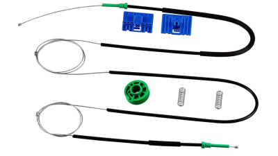 Kit reparatie macara geam fata Audi A6 (C5) 1997-2005 electrica dreapta (cablu role si suport geam)