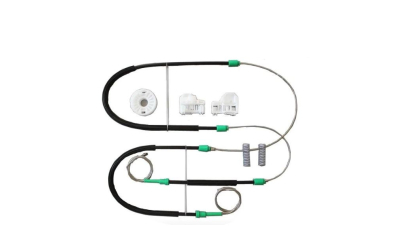 Kit reparatie Macara geam Volkswagen Polo 6N1/6N2 Hatchback 1994-2001 modele cu 5 usi , usa Fata partea DREAPTA , electrica, - cablu , rola si suporti