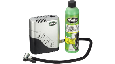 Kit reparatie pana Slime Moto Repair 237ml + Compresor aer 12V pentru anvelope fara camera lichid reparatie pana 