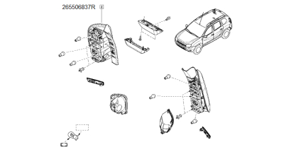 Lampa Spate Dreapta Dacia Duster 2013-2018 Cu Mers Inapoi