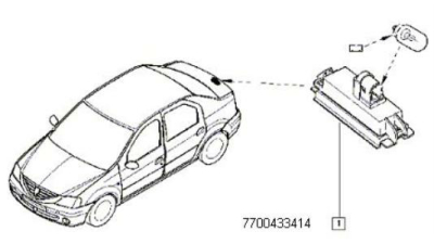 Lampa Numar inmatriculare DACIA LOGAN Berlina 2004-2009, SANDERO 06.2008-12.2008; RENAULT CLIO II 2001-, 7700433414,  piesa originala OE