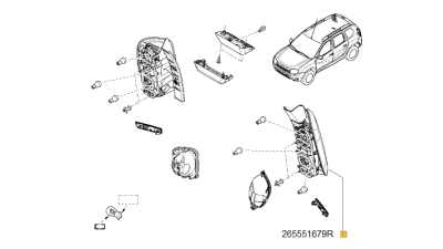 Lampa Spate Stanga Dacia Duster 2013-2018 Cu Lampa Ceata