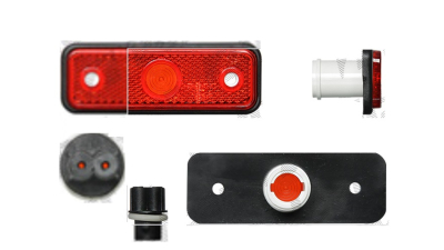 Lampa gabarit auto BestAutoVest 12/24V dreptunghiulara Rosie, cu suport bec, 95x30mm, 1 buc.
