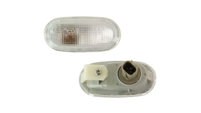 Lampa semnalizare aripa Mitsubishi Colt (CAO) 04.1992-05.2004, Galant 1996-2003, L200 1996-2005; Lancer Sedan 1991-2001, PAJERO 1997-12.1999, partea Dreapta=Stanga, cu suport bec, alb