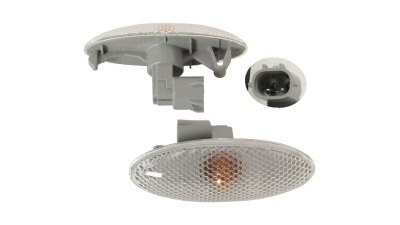Lampa semnalizare aripa Toyota Auris E15 2007-2010, Rav4 2006-2009, Yaris XP90 2006-2011, alba, cu suport bec, omologare ECE, stanga=dreapta, TYC 18A569002B
