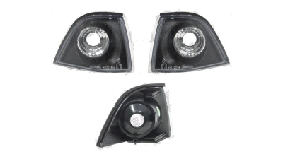 Set Lampa semnalizare fata Bmw Seria 3 E36 Sedan/COMPACT/Combi 12.1990-03.2000 BestAutoVest partea dreapta+stanga 200719JE, negru-transparent , tuning